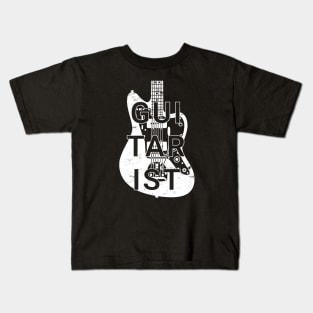 Guitarist Electric Guitar Body Dark Theme Kids T-Shirt